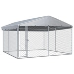 Vanjski kavez za pse s krovom 3,8 x 3,8 x 2,4 m