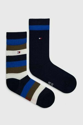 Set od 2 para dječjih visokih čarapa Tommy Hilfiger 354009001 Olive Green/Blue Combo 052