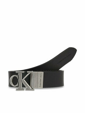 Ženski remen Calvin Klein Jeans Round Mn/Rev Lthr Text Belt K60K611248 Black Solid/Black Texture 0GM