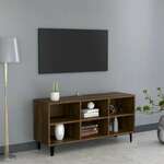 TV ormarić s metalnim nogama boja smeđeg hrasta 103 5x30x50 cm