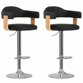 VidaXL Barski stolci 2 kom crni od savijenog drva i umjetne kože