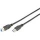 Digitus USB kabel USB 3.2 gen. 1 (USB 3.0) USB-A utikač, USB-B utikač 1.80 m crna okrugli, trostruko zaštićen DB-300115-018-S
