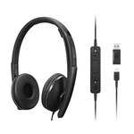 Lenovo 4XD1M45627 slušalice, USB, crna, 86dB/mW, mikrofon