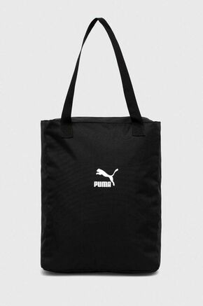 Torba Puma boja: crna - crna. Velika shopper torbica iz kolekcije Puma. Na kopčanje model izrađen od tekstilnog materijala.