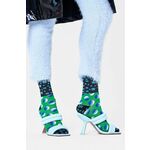 Čarape Happy Socks za žene - šarena. Visoke čarape iz kolekcije Happy Socks. Model izrađen od brzosušećeg materijala.