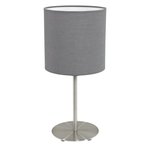 EGLO 31596 | Eglo-Pasteri-G Eglo stolna svjetiljka 40cm sa prekidačem na kablu 1x E27 mat sivo, bijelo, poniklano mat