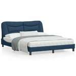 vidaXL Okvir kreveta s LED svjetlima plavi 160 x 200 cm od tkanine