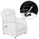 vidaXL Električna masažna fotelja od umjetne kože bijela