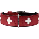 Hunter ogrlica za pse Swiss L 65 cm, koža crvena/crna