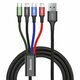 Baseus Fast USB kabel 4u1 USB-C / 2x Lightning / Micro 3,5A 1,2m - crni