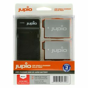 Jupio KIT 2x Battery LP-E8 1120mAh + USB Single Charger komplet punjač i dvije baterije za Canon EOS 550D