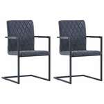 Konzolne blagovaonske stolice od umjetne kože 2 kom crne
