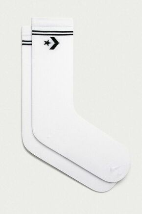Čarape Converse boja: bijela - bijela. Duge sokne iz kolekcije Converse. Model izrađen od elastičnog materijala. U setu dva para.
