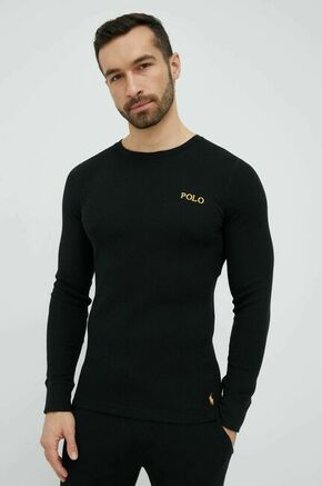 Gornji dio pidžame - majica dugih rukava Polo Ralph Lauren boja: crna