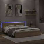 Okvir za krevet s uzglavljem i LED boja hrasta sonome 180x200cm