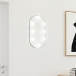 Ogledalo s LED svjetlima 40 x 20 cm stakleno ovalno