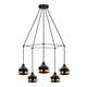 Viseća svjetiljka u crno-bakrenoj boji za 5 žarulja Opviq lights Yildo Web