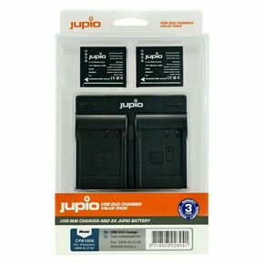 Jupio KIT 2x Battery DMW-BLG10 900mAh + USB Dual Charger komplet punjač i dvije baterije za Panasonic Lumix DMC-GF6