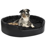 vidaXL Krevet za pse crni 99 x 89 x 21 cm od pliša i umjetne kože