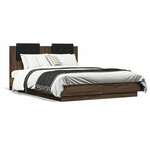 vidaXL Okvir za krevet s uzglavljem boja smeđeg hrasta 120x190 cm