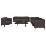 vidaXL 3-dijelni set sofa tamnosmeđi od tkanine