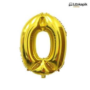 Baloni u obliku brojeva od folije 35cm - broj 0