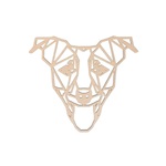 AtmoWood Drvena geometrijska slika - Jack Russel terijer 30 cm Boja: Přírodní