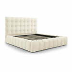 Bež tapecirani bračni krevet s prostorom za odlaganje s podnicom 180x200 cm Bali – Cosmopolitan Design