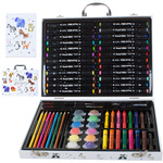 66-dijelni umjetnički set bojica i flomastera za slikanje u drvenoj kutiji