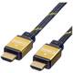 Roline HDMI priključni kabel HDMI A utikač 3.00 m crna, zlatna 11.04.5503 dvostruko zaštićen, pozlaćeni kontakti HDMI kabel