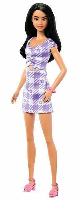 Mattel Barbie model - Ljubičasta karirana haljina