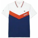 Muški teniski polo Lacoste Tennis x Daniil Medvedev Seamless Effect Polo Shirt - navy blue/orange/white