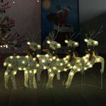 vidaXL Božićni sobovi 4 kom zlatni 80 LED žarulja