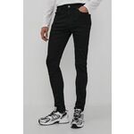 Traperice Tommy Jeans za muškarce - crna. Traperice iz kolekcije Tommy Jeans u stilu skinny sa srednje visokim strukom. Model izrađen od glatkog trapera.