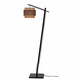 Crna/u prirodnoj boji stojeća svjetiljka s bambusovim sjenilom (visina 150 cm) Bhutan – Good&amp;Mojo