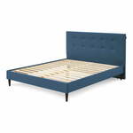 Plavi bračni krevet Bobochic Paris Rory Dark, 160 x 200 cm