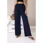 Kesi Włoski Wide-leg trousers navy blue crna