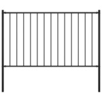 vidaXL Panel za ogradu sa stupovima čelični 1,7 x 0,75 m crni
