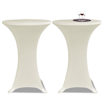 vidaXL Krem rastežljiv stolnjak za stolove Ø60 2 kom