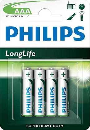 Philips baterija AAA Longlife Blister