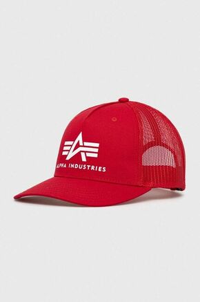 Pamučna kapa Alpha Industries boja: crvena