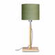 Stolna lampa sa zelenim abažurom i strukturom od bambusa Good&amp;Mojo Fuji