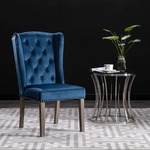 vidaXL Blagovaonska stolica plava baršunasta