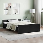 Okvir kreveta s uzglavljem i podnožjem crni 120 x 200 cm