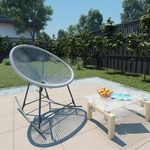 vidaXL Vrtna okrugla stolica za ljuljanje s trakama od poliratana 72,5 x 77 x 90 cm siva