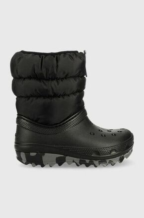Dječje cipele za snijeg Crocs boja: crna - crna. Dječje čizme za snijeg iz kolekcije Crocs. Model s termo podstavom
