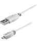 Transmedia USB typeA plug-Micro USB typeB 1m, white TRN-C250-1WL