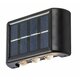 RABALUX 77024 | Kangton Rabalux zidna svjetiljka svjetlosni senzor - sumračni prekidač, s prekidačem solarna baterija 1x LED 8lm 3000K IP44 crno