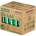 DELTACO Ultimate Alkaline batteries, LR03/AAA size, 20-pack