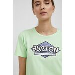 Pamučna majica Burton boja: zelena - zelena. Majica kratkih rukava iz kolekcije Burton. Model izrađen od tanke, elastične pletenine.